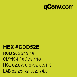 Color code: HEX #CDD52E | qconv.com