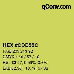 Color code: HEX #CDD55C | qconv.com