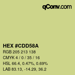 Farbcode: HEX #CDD58A | qconv.com