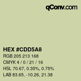 Código de color: HEX #CDD5A8 | qconv.com