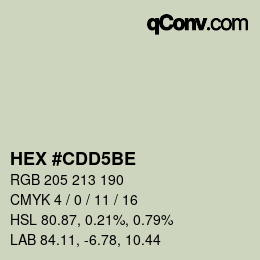 Código de color: HEX #CDD5BE | qconv.com