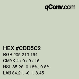 カラーコード: HEX #CDD5C2 | qconv.com