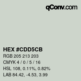 Color code: HEX #CDD5CB | qconv.com