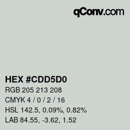 Color code: HEX #CDD5D0 | qconv.com