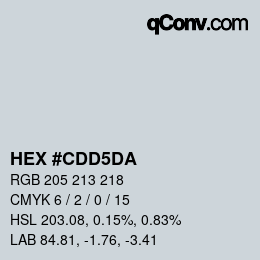 Color code: HEX #CDD5DA | qconv.com