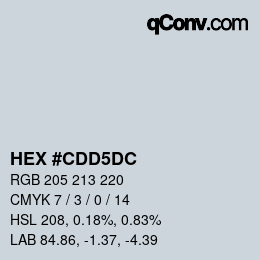 Color code: HEX #CDD5DC | qconv.com