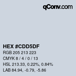 カラーコード: HEX #CDD5DF | qconv.com