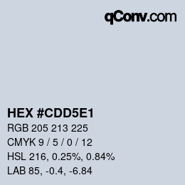 Color code: HEX #CDD5E1 | qconv.com
