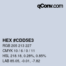 Color code: HEX #CDD5E3 | qconv.com