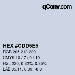 Code couleur: HEX #CDD5E5 | qconv.com