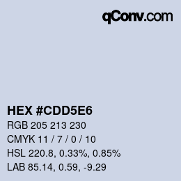 颜色代码: HEX #CDD5E6 | qconv.com