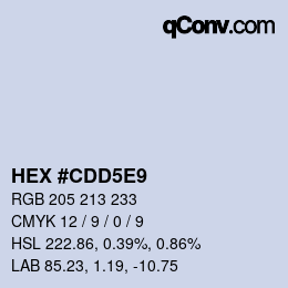 Farbcode: HEX #CDD5E9 | qconv.com