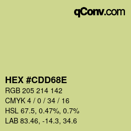 Color code: HEX #CDD68E | qconv.com
