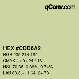 カラーコード: HEX #CDD6A2 | qconv.com