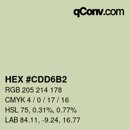 颜色代码: HEX #CDD6B2 | qconv.com