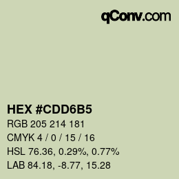 Color code: HEX #CDD6B5 | qconv.com