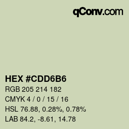 カラーコード: HEX #CDD6B6 | qconv.com