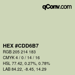 Farbcode: HEX #CDD6B7 | qconv.com