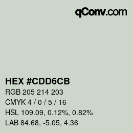 Color code: HEX #CDD6CB | qconv.com