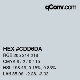 Color code: HEX #CDD6DA | qconv.com