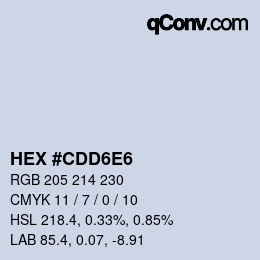 颜色代码: HEX #CDD6E6 | qconv.com