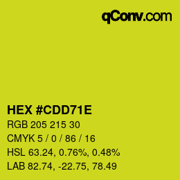 Color code: HEX #CDD71E | qconv.com
