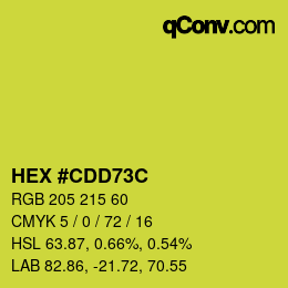 カラーコード: HEX #CDD73C | qconv.com
