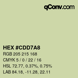 颜色代码: HEX #CDD7A8 | qconv.com