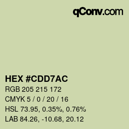 カラーコード: HEX #CDD7AC | qconv.com