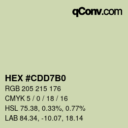 Color code: HEX #CDD7B0 | qconv.com