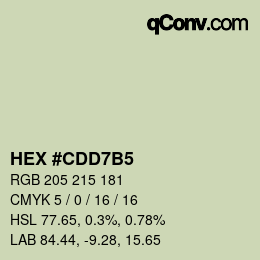 カラーコード: HEX #CDD7B5 | qconv.com