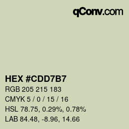 颜色代码: HEX #CDD7B7 | qconv.com