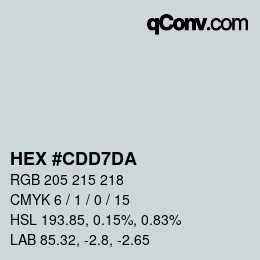 カラーコード: HEX #CDD7DA | qconv.com