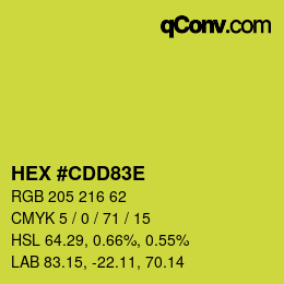 Color code: HEX #CDD83E | qconv.com