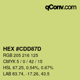 Color code: HEX #CDD87D | qconv.com