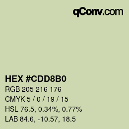 Color code: HEX #CDD8B0 | qconv.com