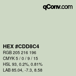 Color code: HEX #CDD8C4 | qconv.com