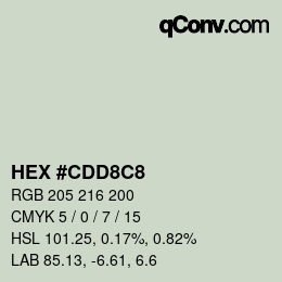 Color code: HEX #CDD8C8 | qconv.com