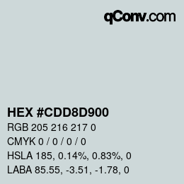 Color code: HEX #CDD8D900 | qconv.com