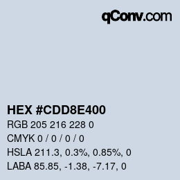 カラーコード: HEX #CDD8E400 | qconv.com