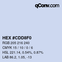 Color code: HEX #CDD8F0 | qconv.com