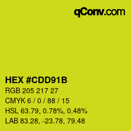 Color code: HEX #CDD91B | qconv.com