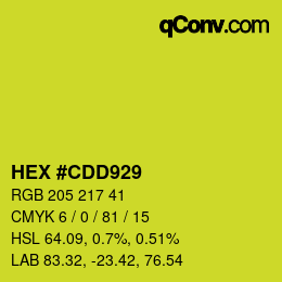 カラーコード: HEX #CDD929 | qconv.com