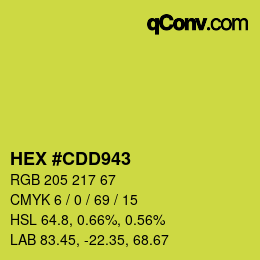 Color code: HEX #CDD943 | qconv.com