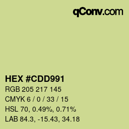 颜色代码: HEX #CDD991 | qconv.com