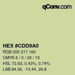 Color code: HEX #CDD9A0 | qconv.com