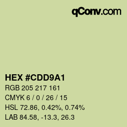Color code: HEX #CDD9A1 | qconv.com