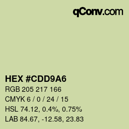 Color code: HEX #CDD9A6 | qconv.com