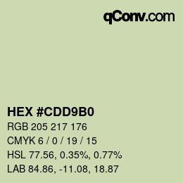 Color code: HEX #CDD9B0 | qconv.com