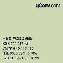 Color code: HEX #CDD9B5 | qconv.com
